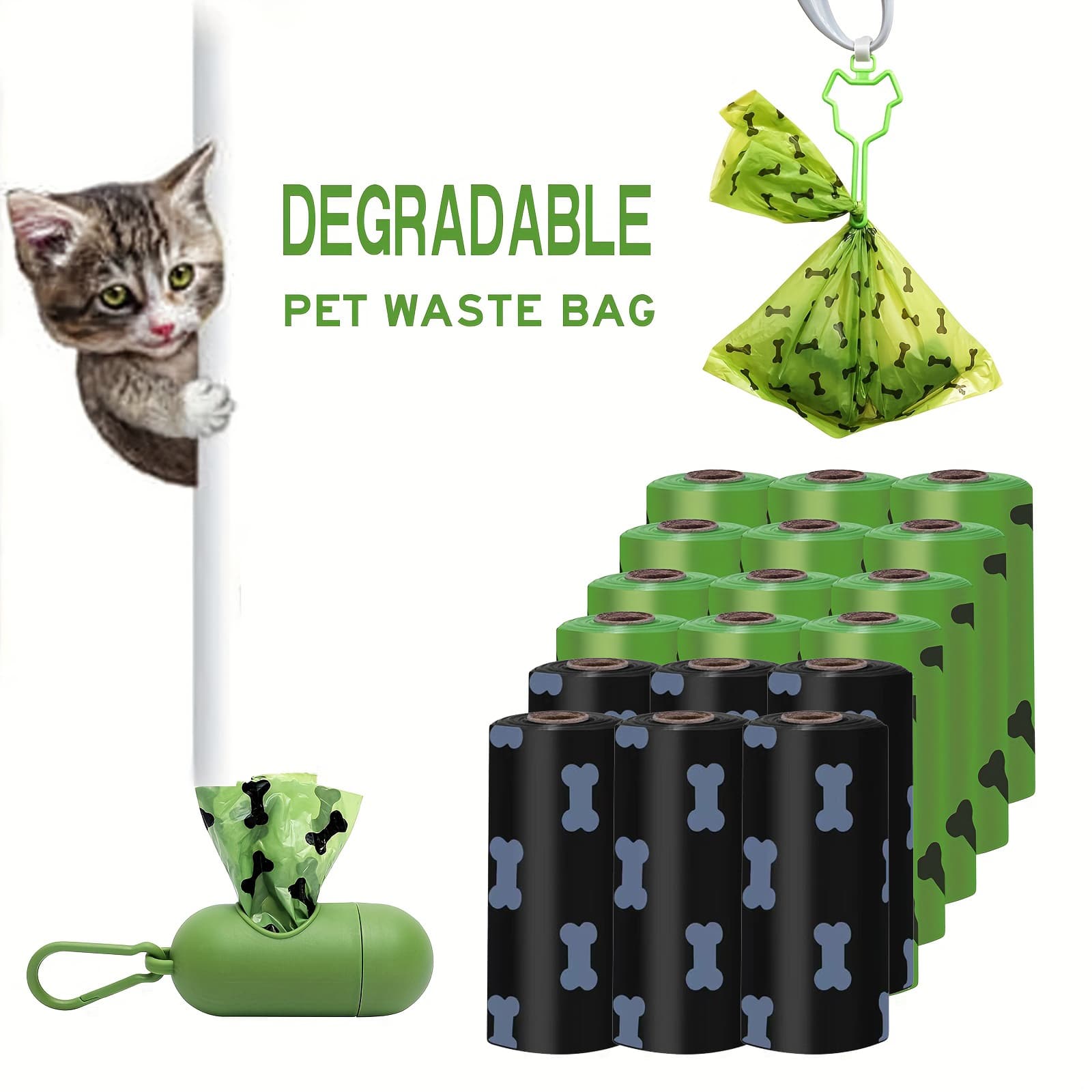 Bolsas Biodegradables para Heces de Perro con Dispensador