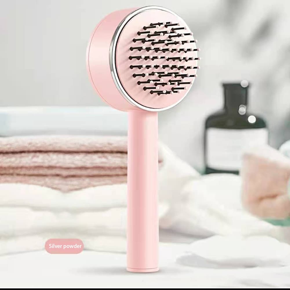 Cepillo Masajeador Autolimpiable para Cabello Rizado