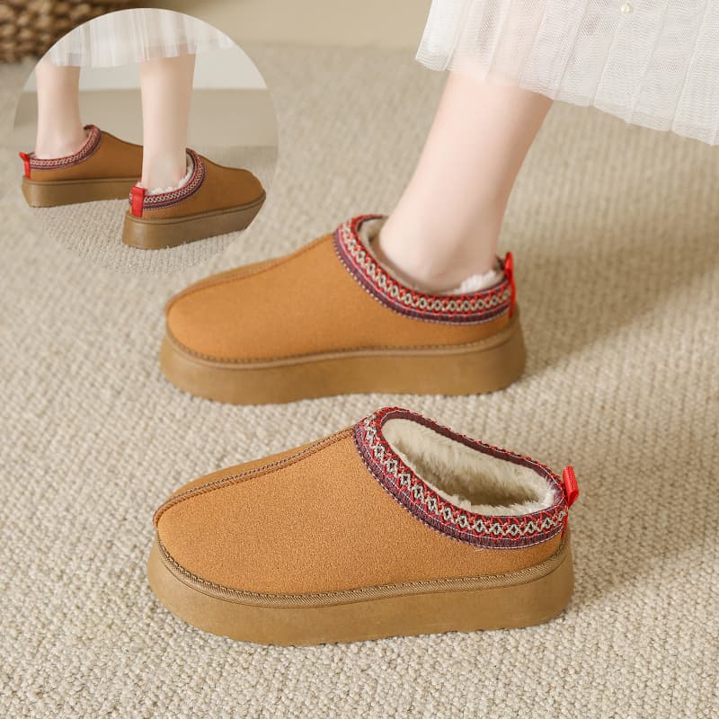 Zapatillas Tipo Bota de Felpa Cálidas para Mujer