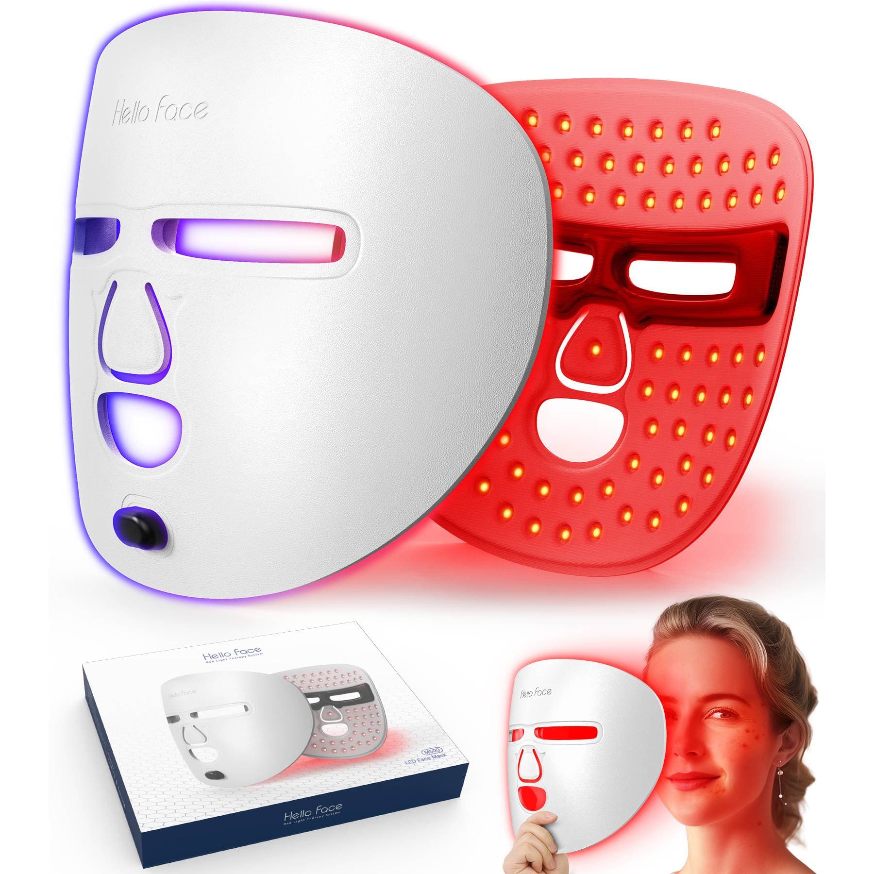 Máscara LED Facial con Terapia de Luz Roja