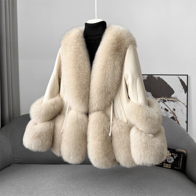 Chaqueta acolchada mujer con cuello de pelaje