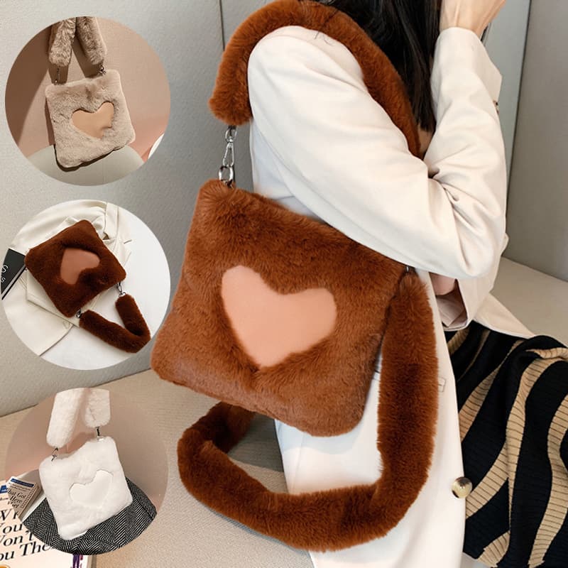 Bolso de Hombro Peluche para Invierno Love Handbags
