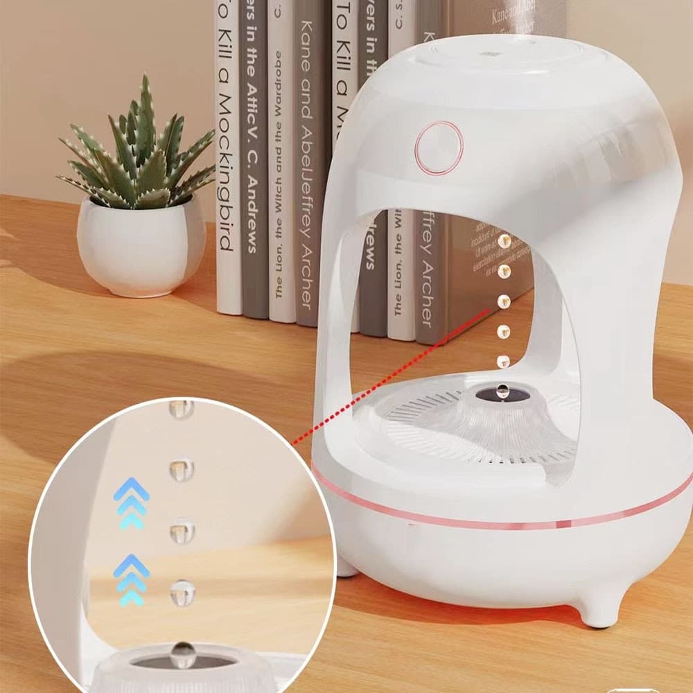 Humidificador Fuente Levitante con Luz LED y Purificación