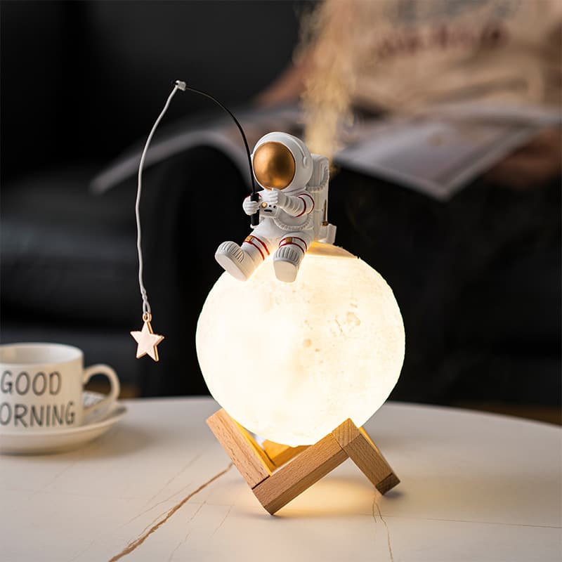 Humidificador Astronauta con Luz Nocturna y Máquina de Niebla Fría