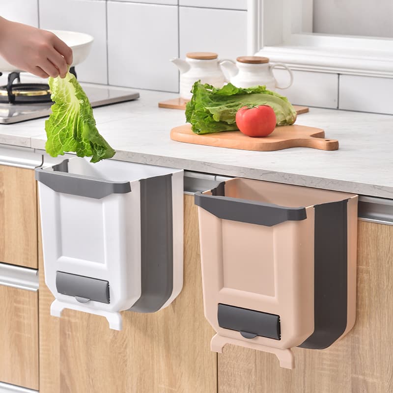 Cubo de Basura Plegable Montado en Pared