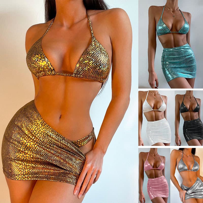 Conjunto de Baño 3 Piezas Patrón Serpiente Halter