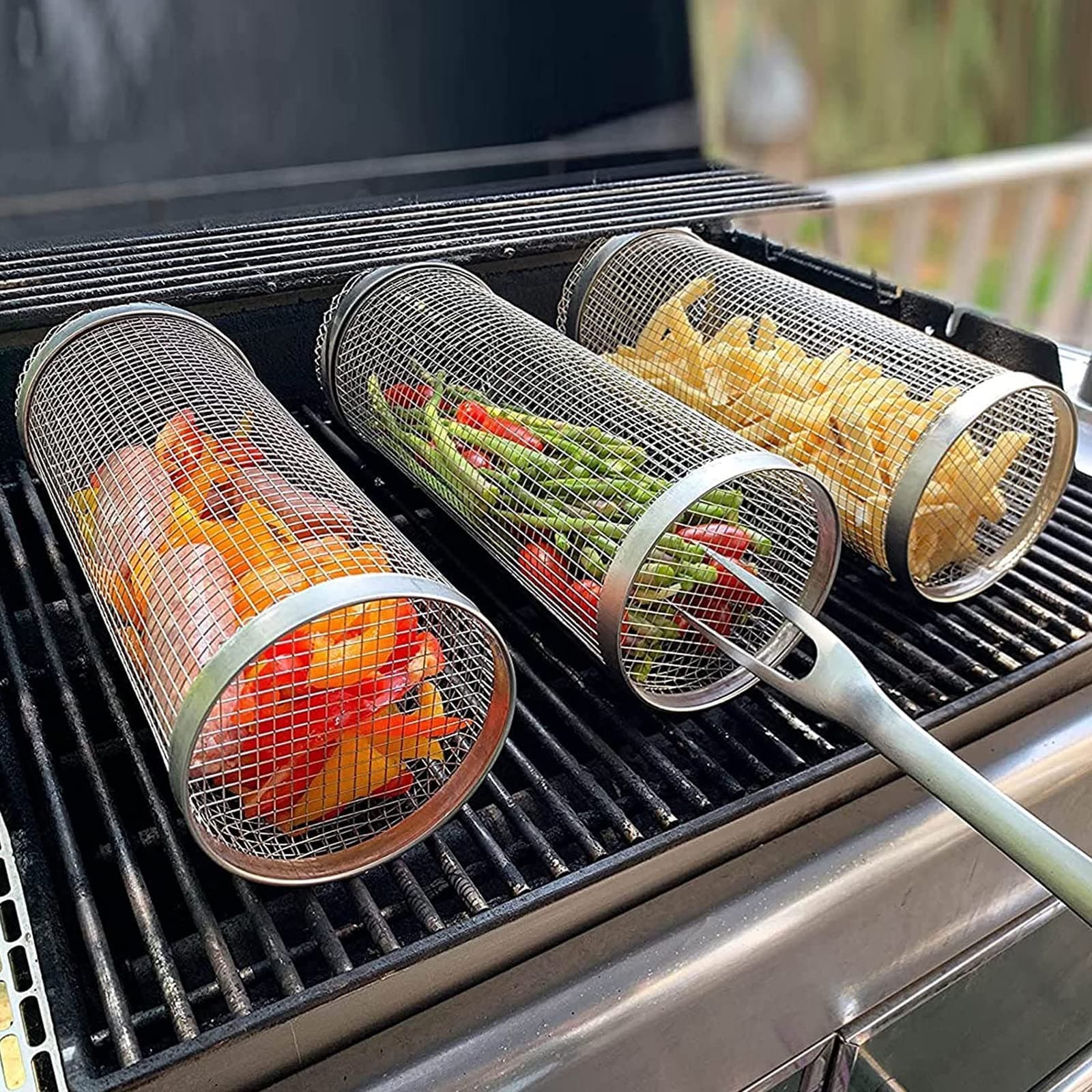 Cesta Rodante para Asar a la Parrilla BBQ