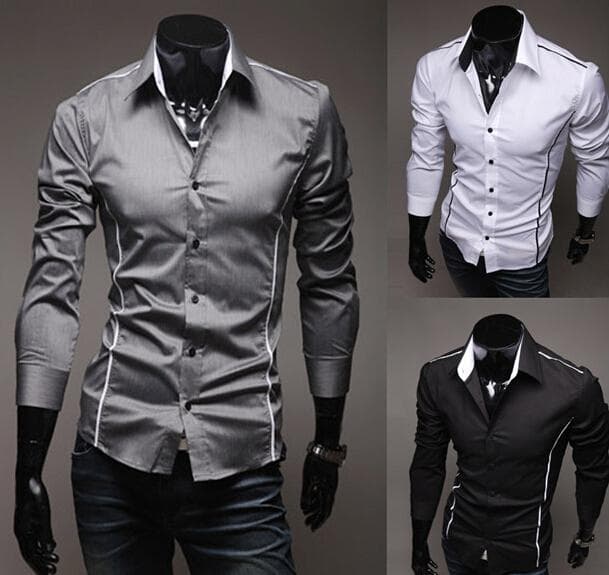 Camisa Casual de Algodón para Hombre Slim Fit