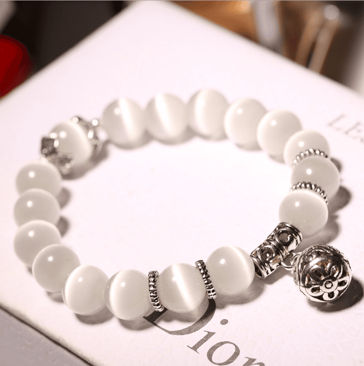 Pulsera de Ópalo Natural y Acero Inoxidable para Mujer