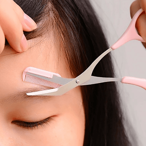 Tijeras para cejas con peine integrado