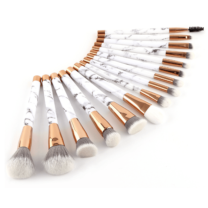 Set de 11 Brochas de Maquillaje de Mármol