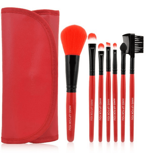 Set de 7 brochas de maquillaje profesional con estuche