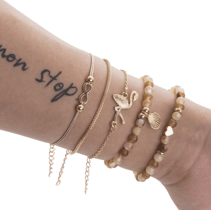 Pulsera y Tobillera de Cadena de Perlas
