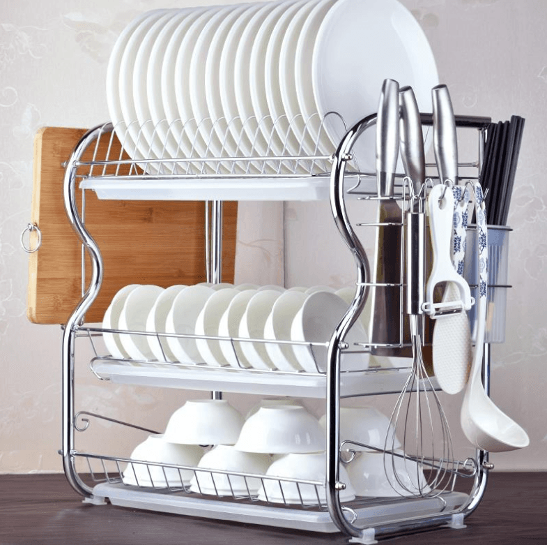 Escurreplatos y estantería de almacenamiento para cocina