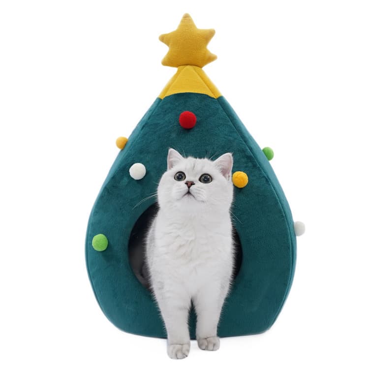 Cama Nido Navideña Árbol para Gatos y Perros