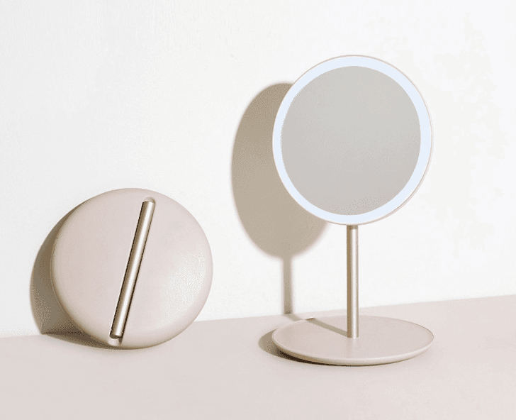 Espejo Plegable con Luz LED para Maquillaje