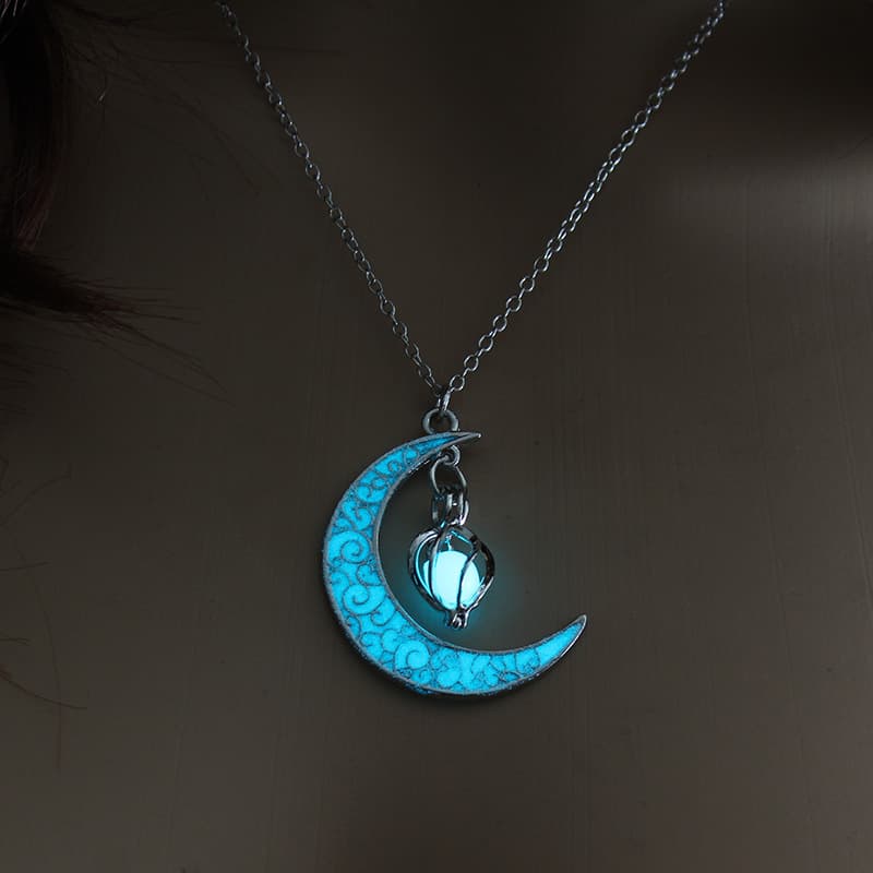 Collar Colgante Brillante Cadena Chapada en Plata
