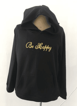 Sudadera con capucha "Be Happy" estampado navideño sonrisa