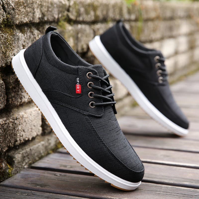 Zapatillas de lona para hombre con cordones