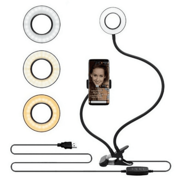 Aro de Luz LED para Selfies con Soporte de 8cm