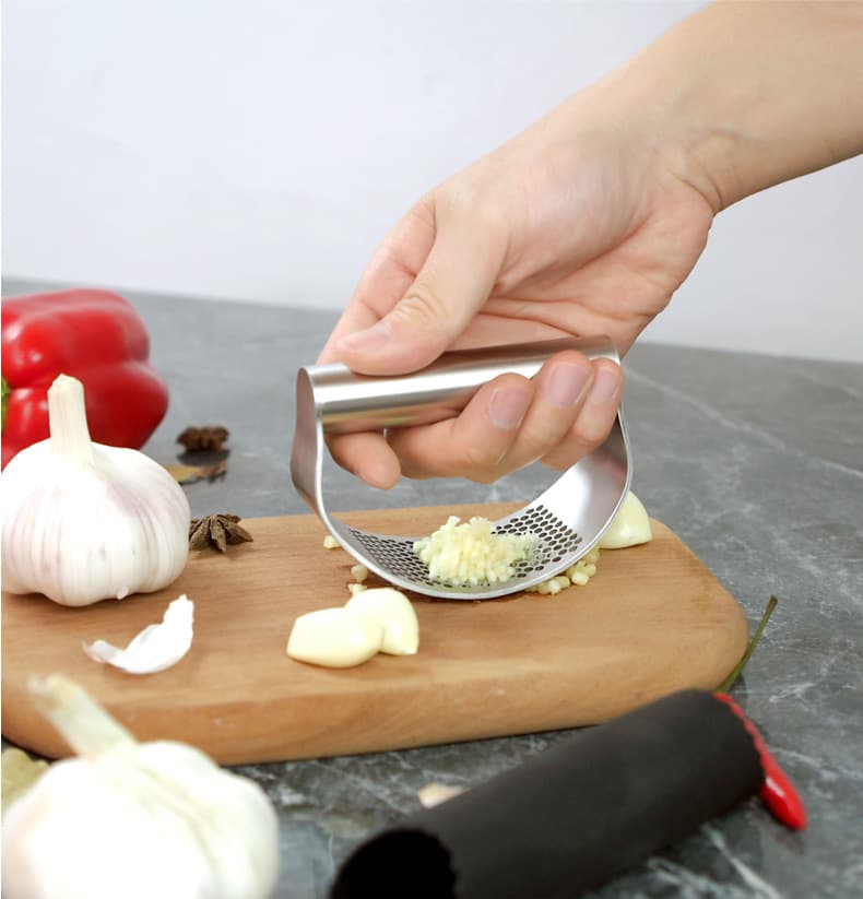 Prensa de Ajo Acero Inoxidable Manual con Trituradora