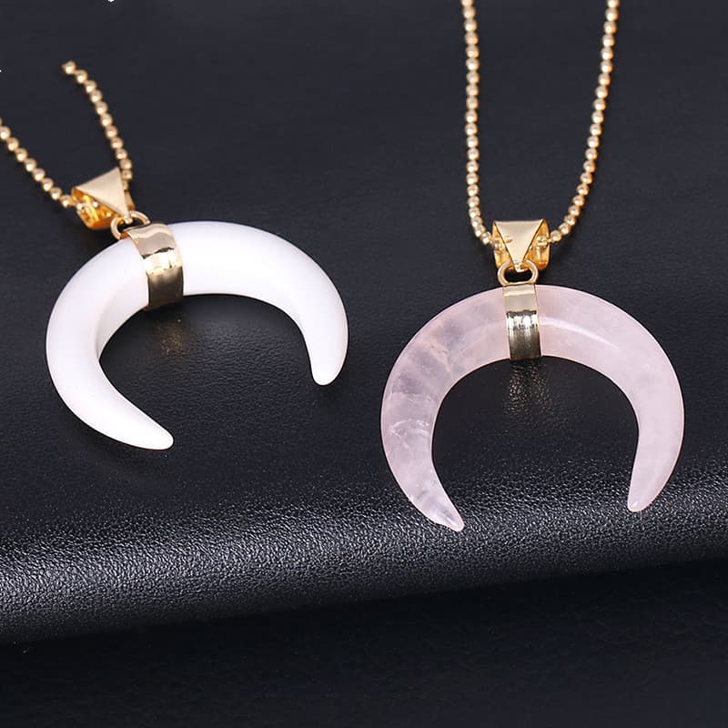 Collar Colgante de Piedra de Luna Semipreciosa