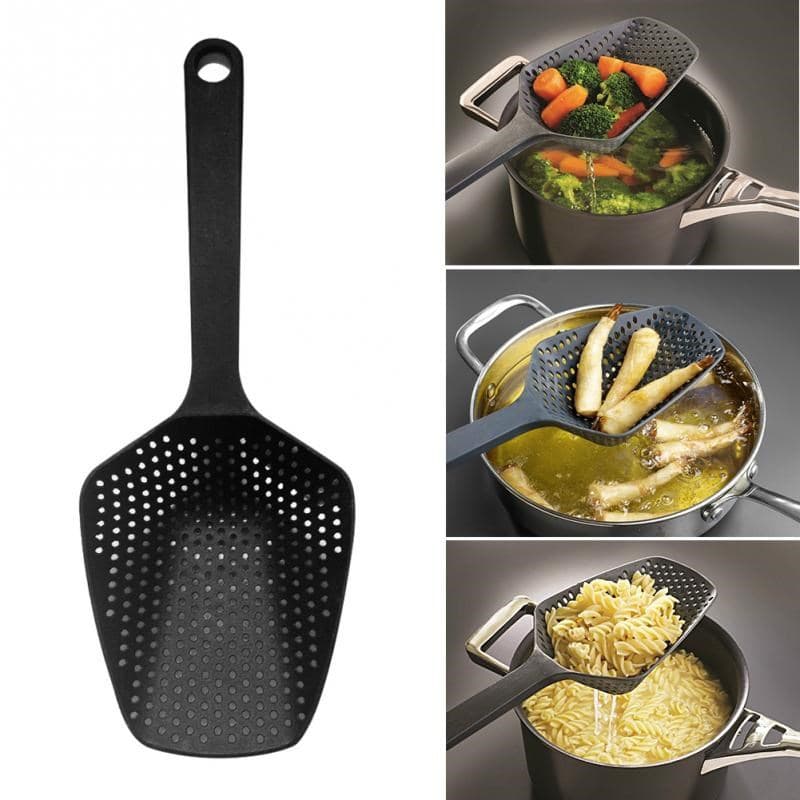 Colador Escurridor Grande con Mango Espátula Cocina