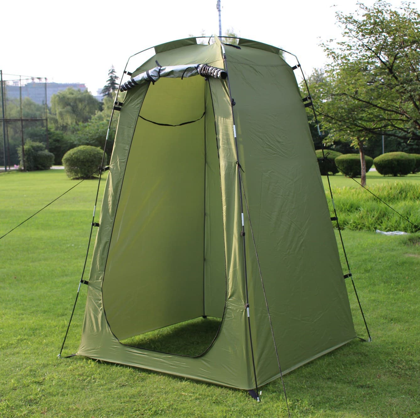 Tienda de campaña para camping con inodoro integrado
