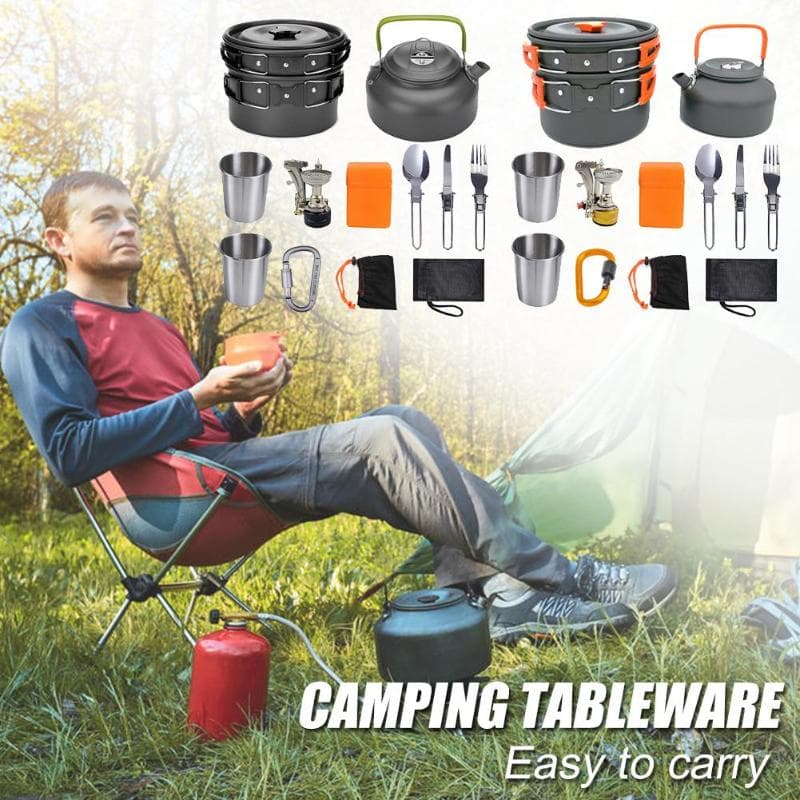 Kit Utensilios Camping Aluminio Cocina Portátil