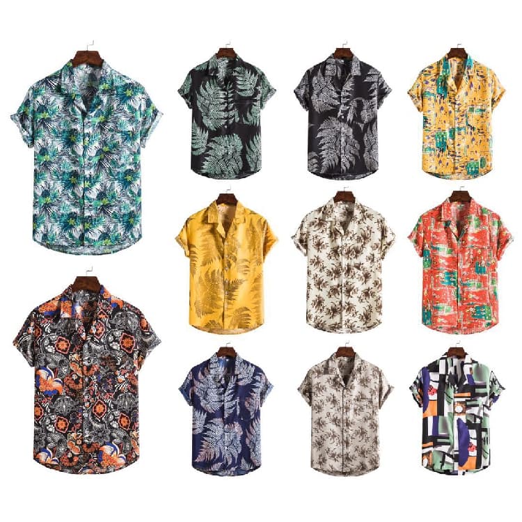 Camiseta de playa hombre manga corta estampada