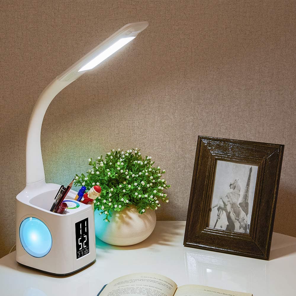 Lámpara LED de Escritorio con Puerto USB y Luz Nocturna