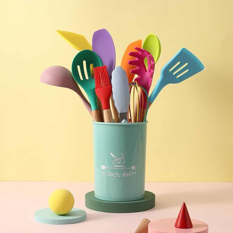 Set de Utensilios de Cocina en Silicona Antiadherente