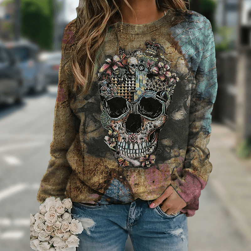 Sudadera Calavera Manga Larga