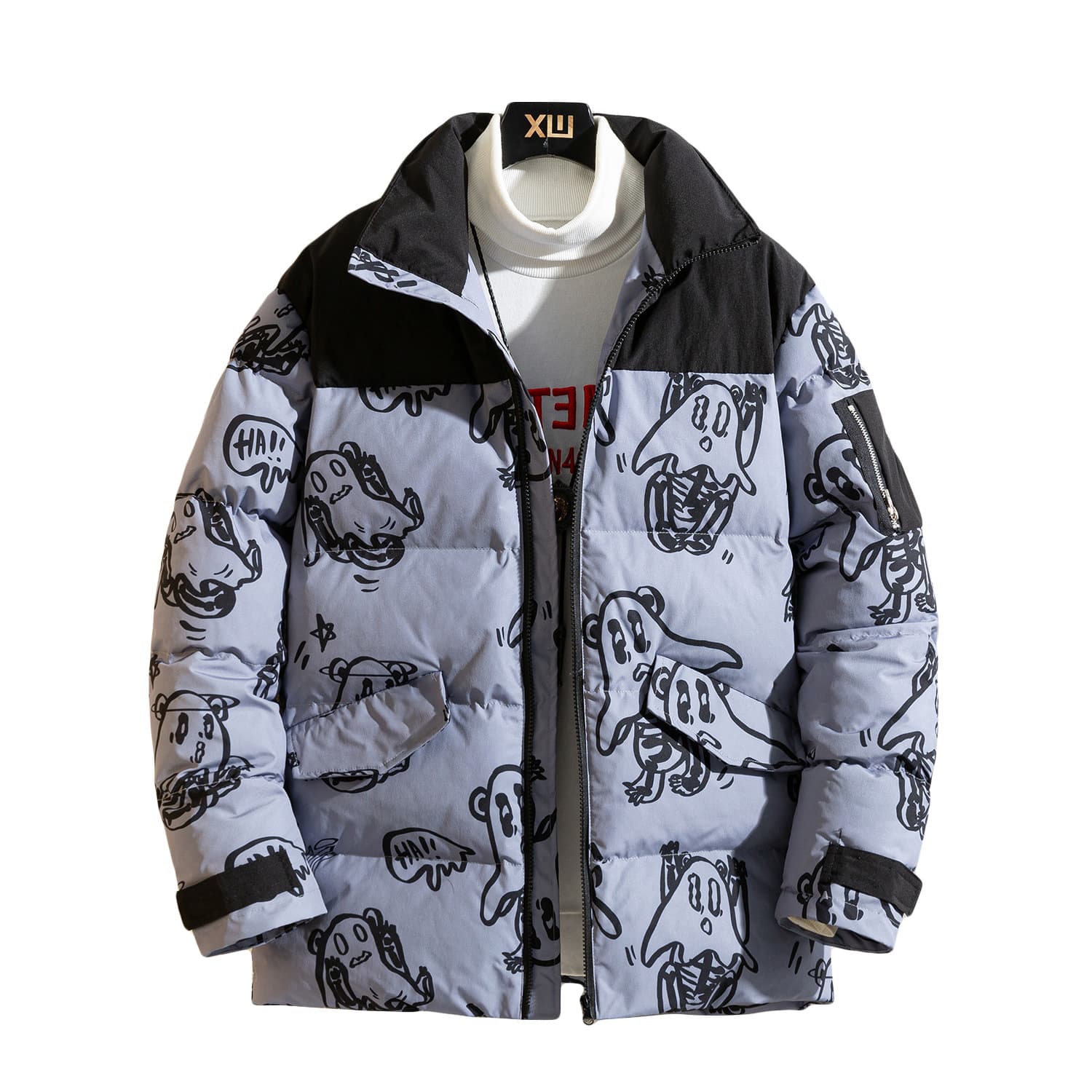 Parka Suelta Estilo Coreano para Hombre Invierno