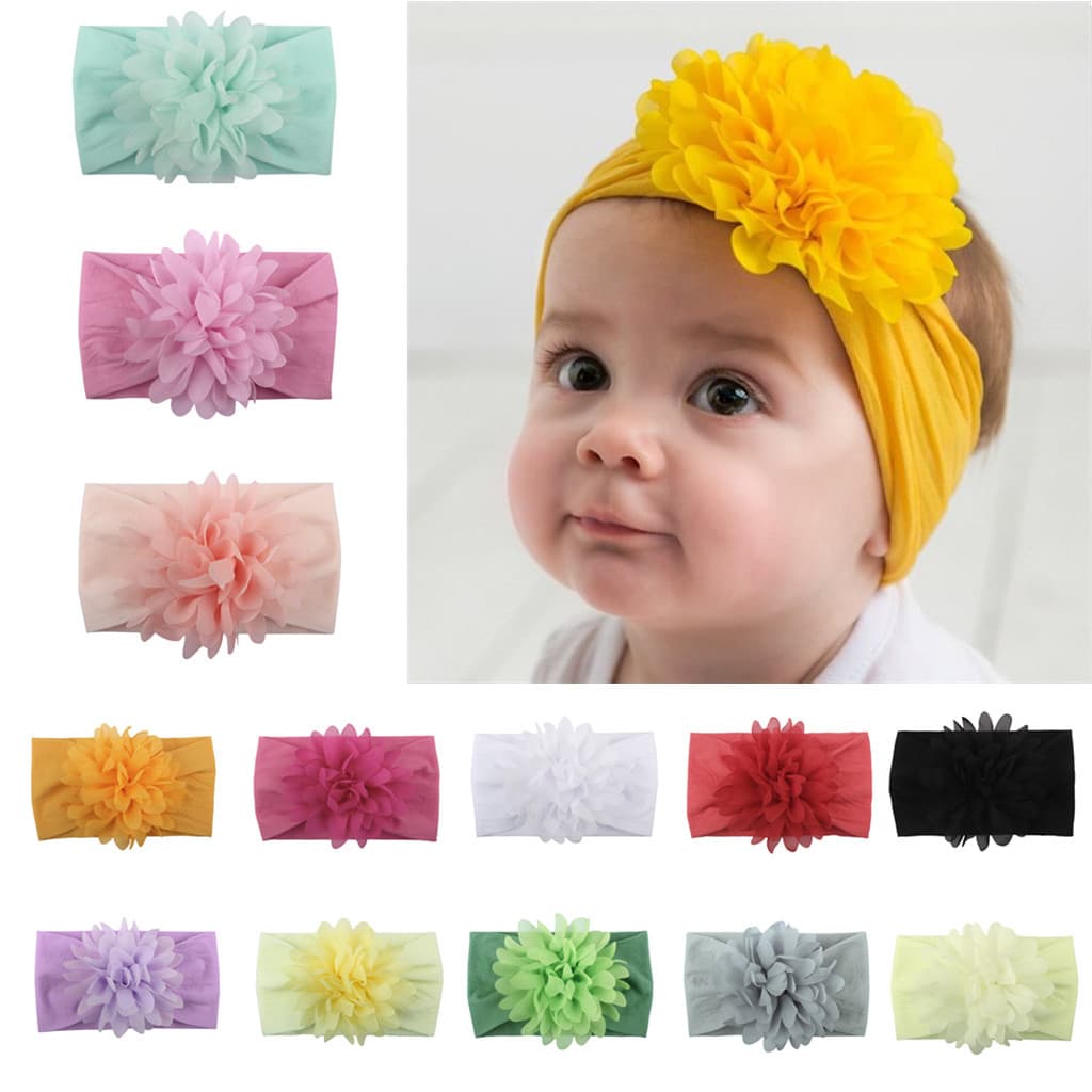 Diadema Floral de Gasa para Bebé Princesa