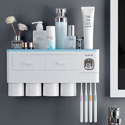 Organizador Magnetic de Baño con Dispensador de Pasta