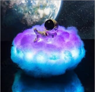 Lámpara Astronauta Nubes LED Multicolor con Efecto Arcoíris