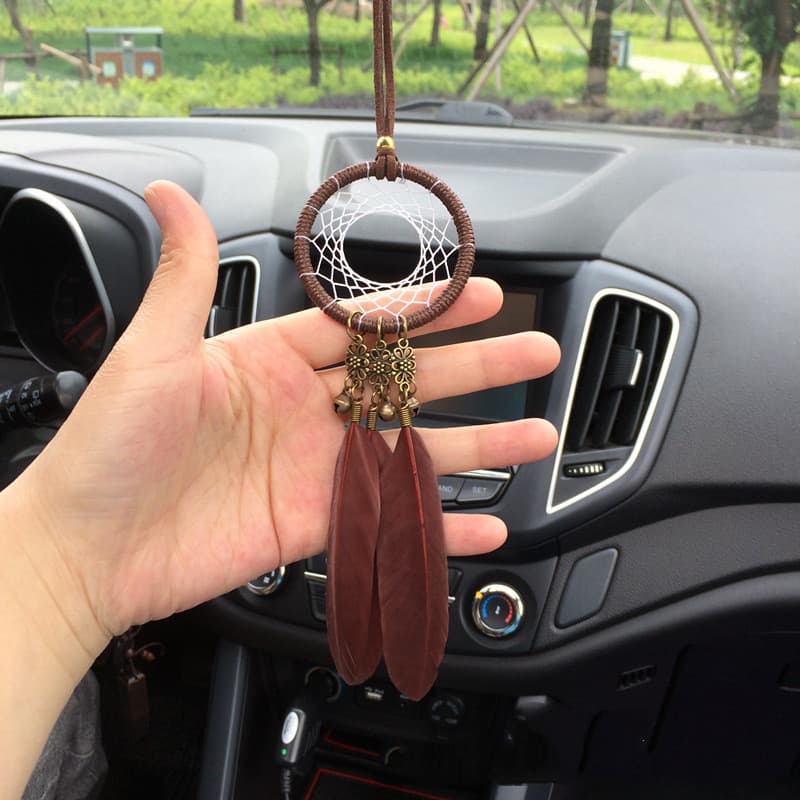 Colgante de plumas para coche - Accesorio de seguridad