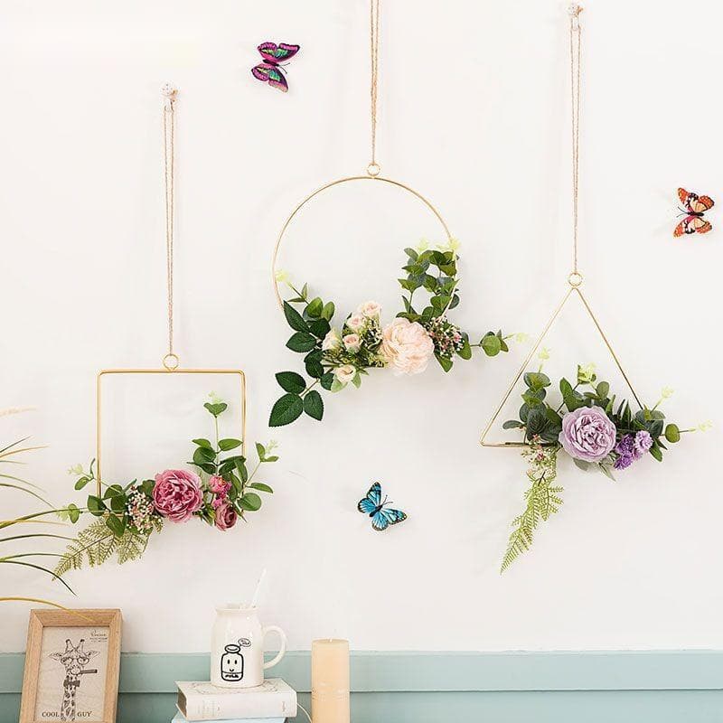 Decoración de pared flores artificiales