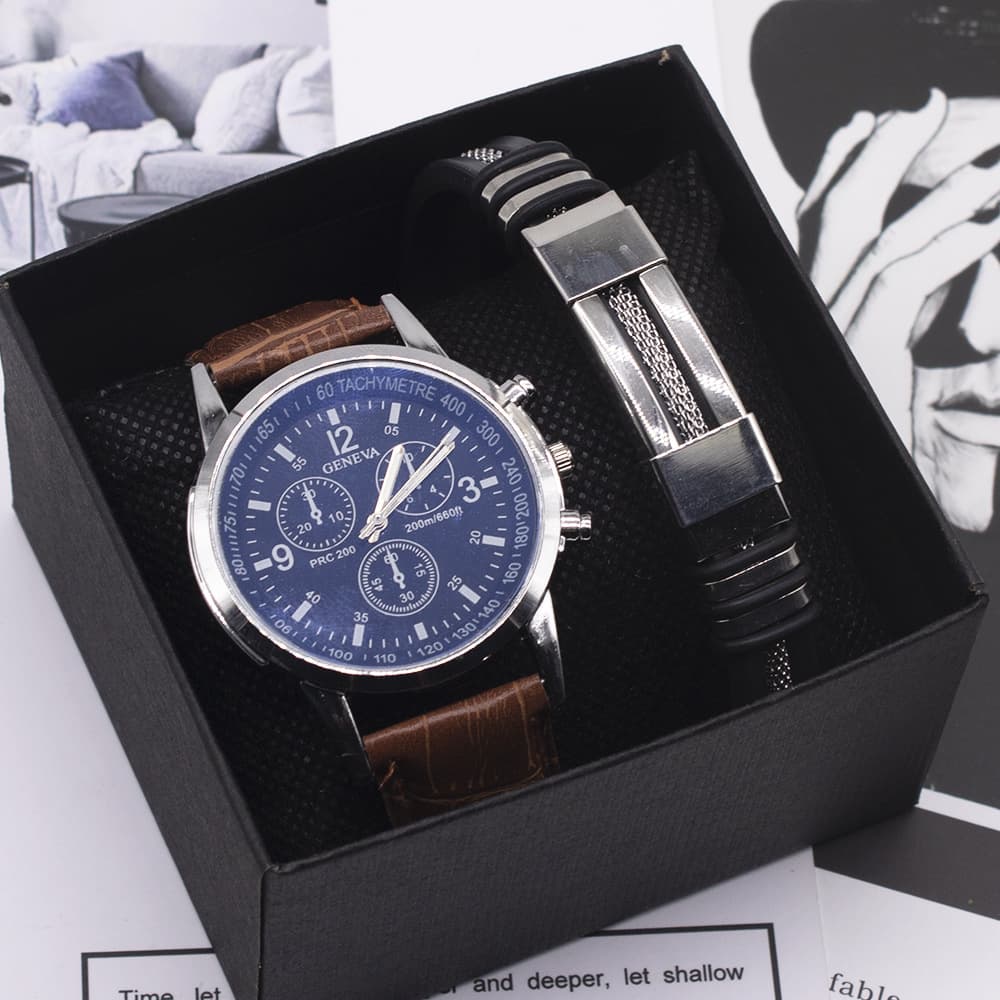 Reloj de pulsera para hombre con cristal azul