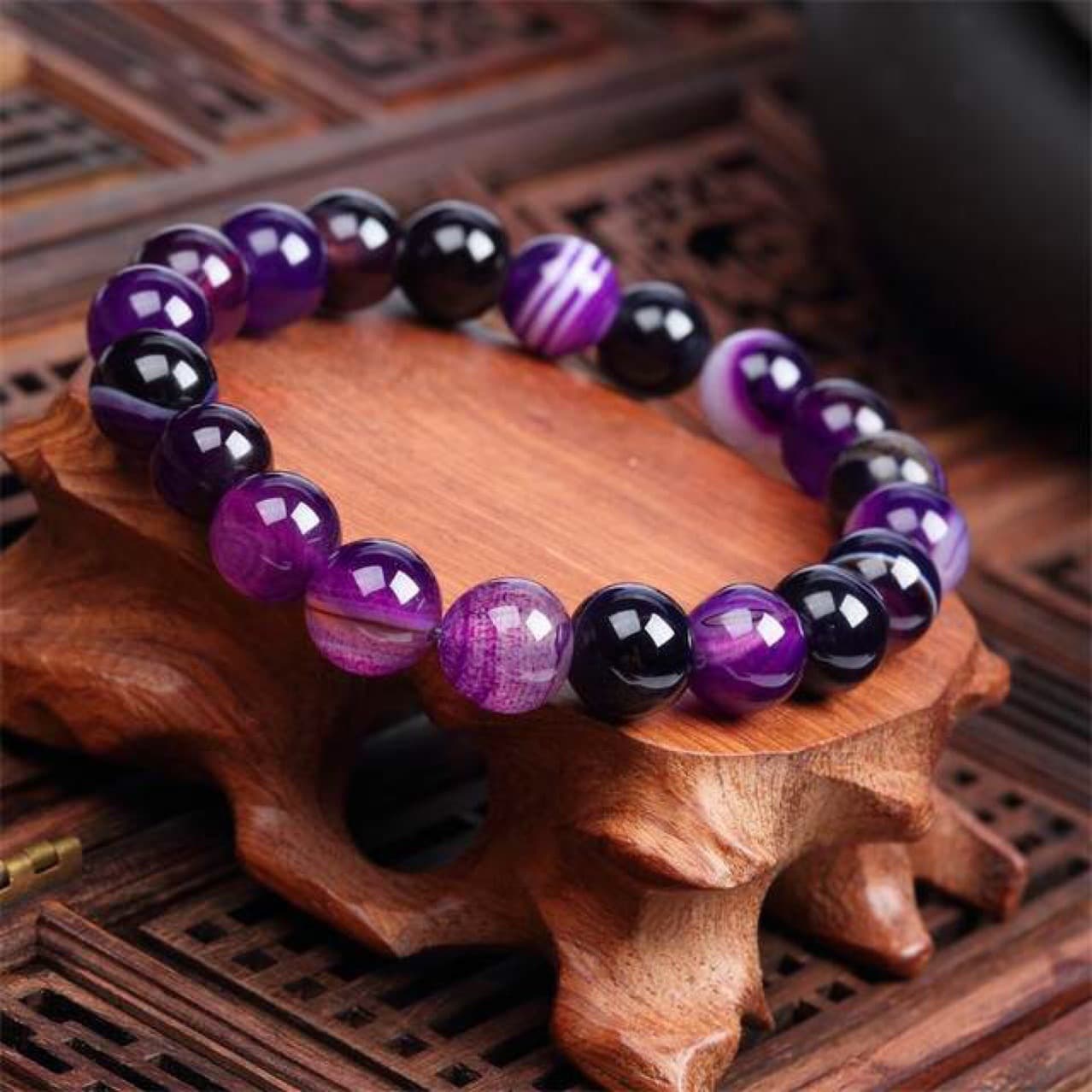 Pulsera de Piedra Natural Violeta para Mujer