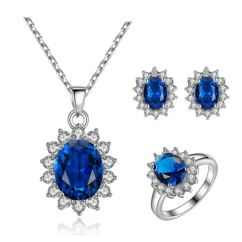 Conjunto de Joyería Girasol: Collar, Anillo y Pendientes