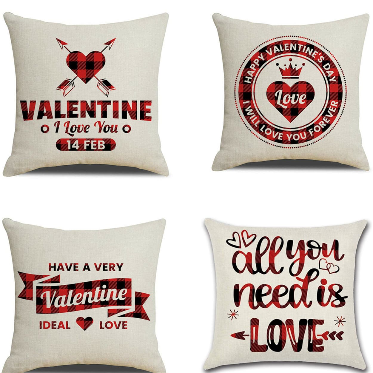 Funda de almohada roja San Valentín