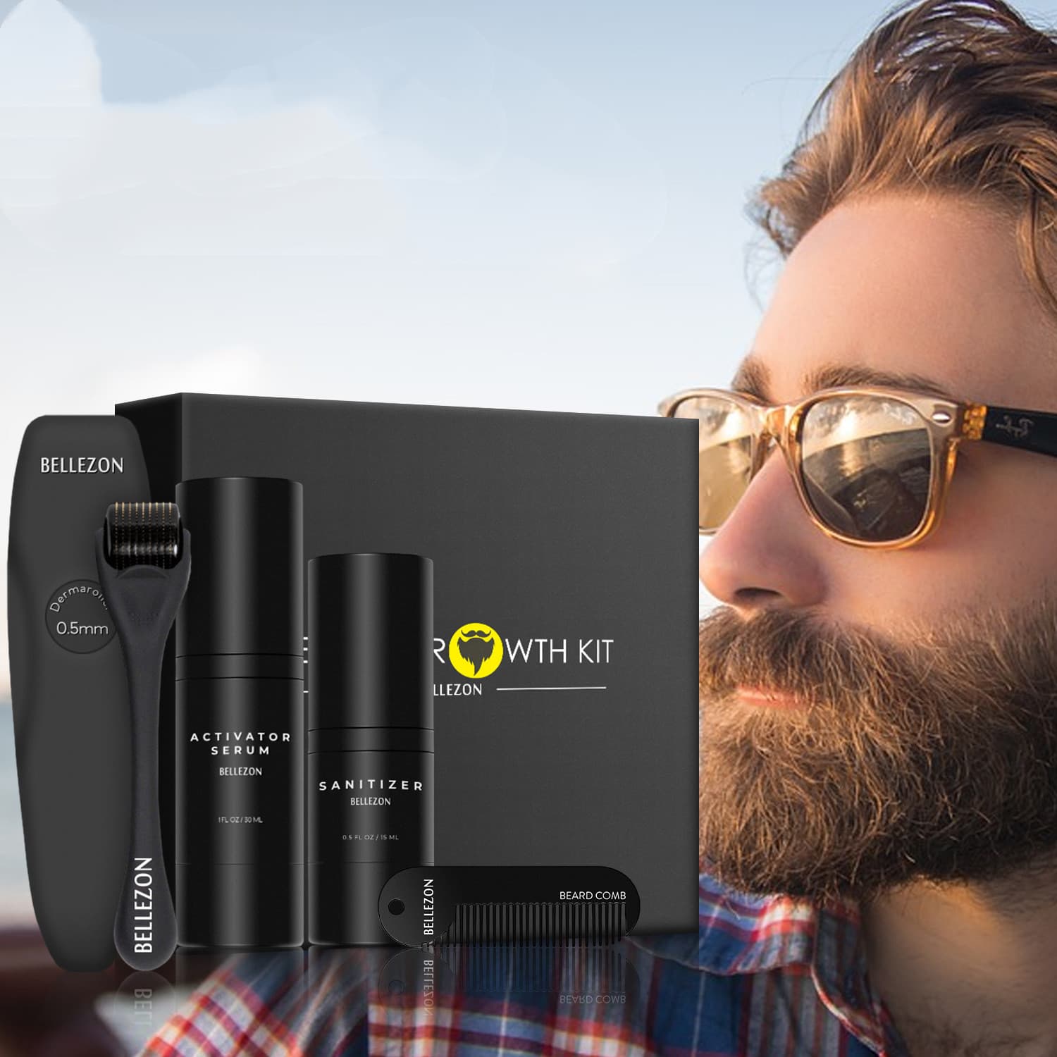 Set Cuidado de Barba con Líquido de Crecimiento