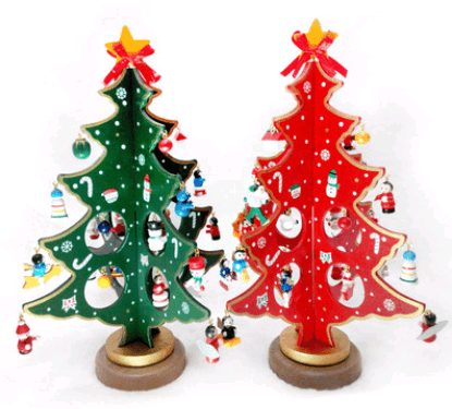 Árbol de Navidad de Madera para Escritorio