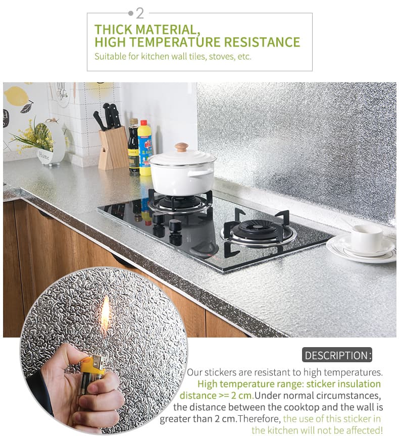 Adhesivo de Papel Aluminio Resistente al Calor para Cocina