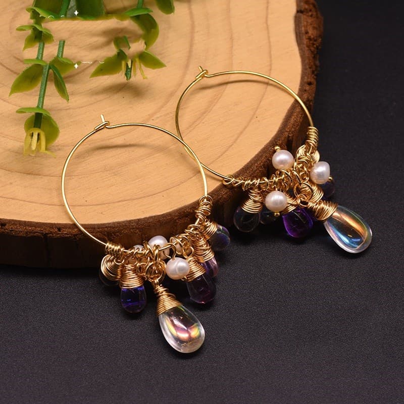 Pendientes de Cristal Checo con Perla