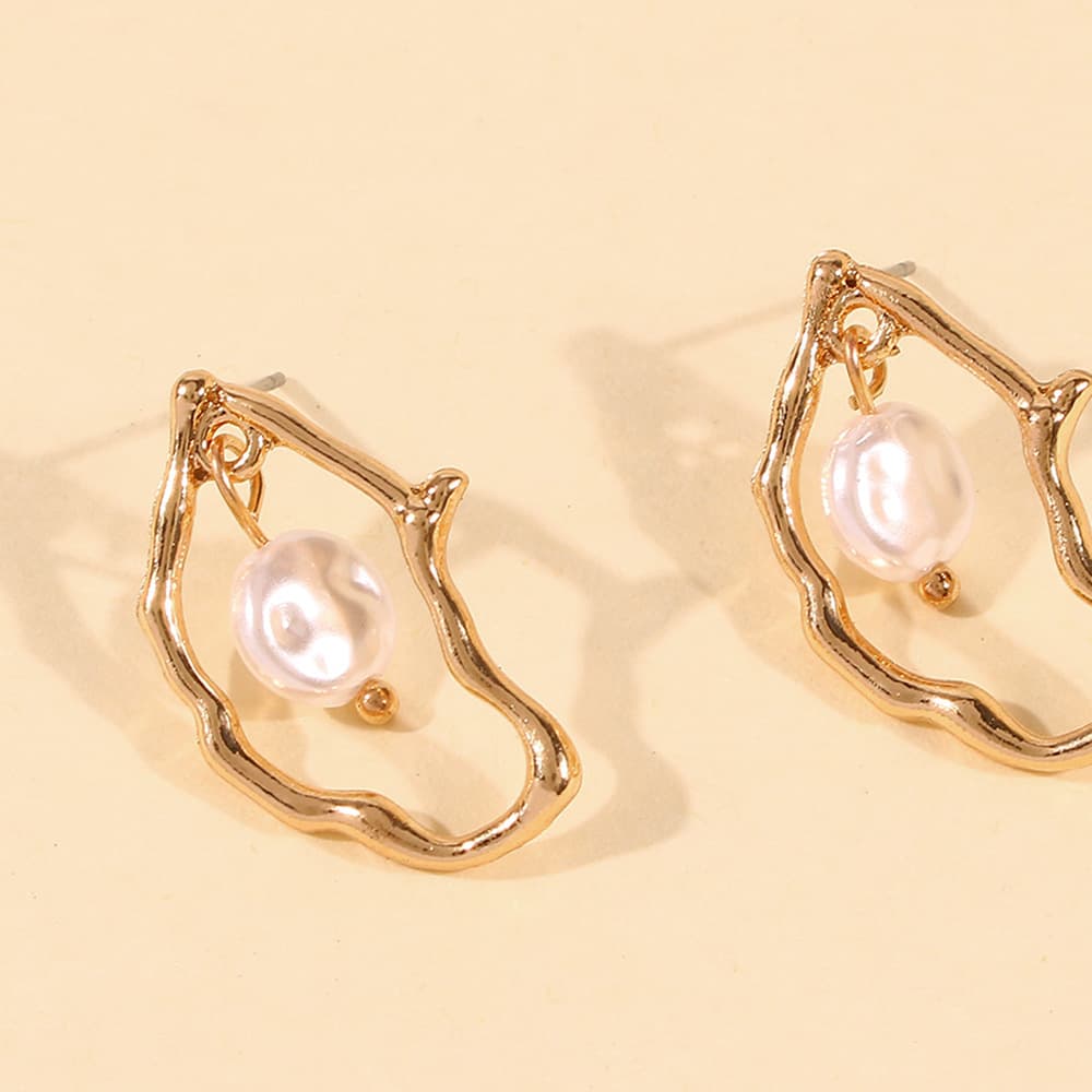 Pendientes de Perla Irregular