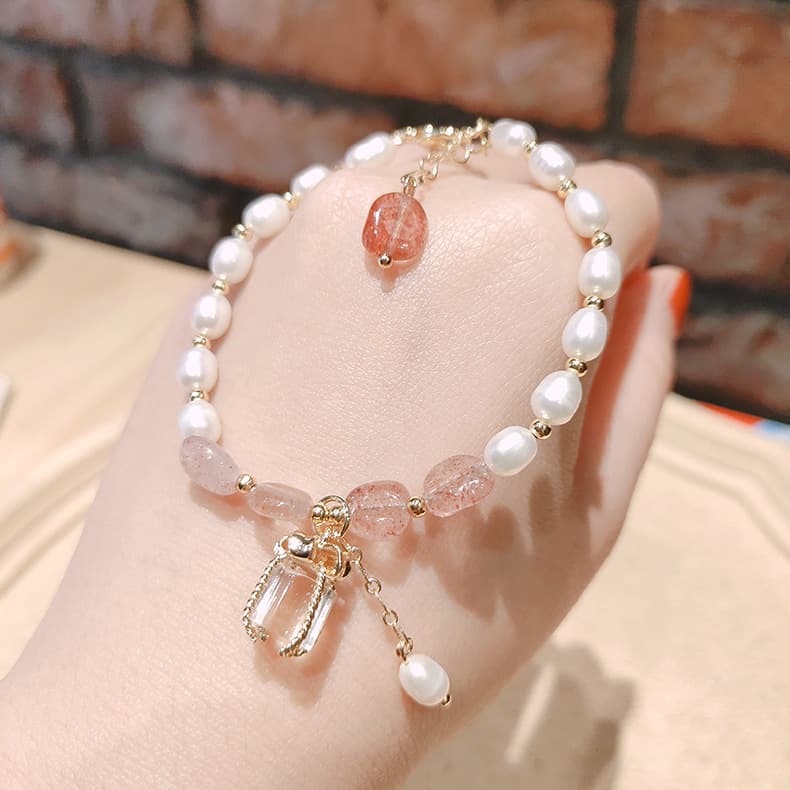 Pulsera Perla Barroca Flor de Cerezo