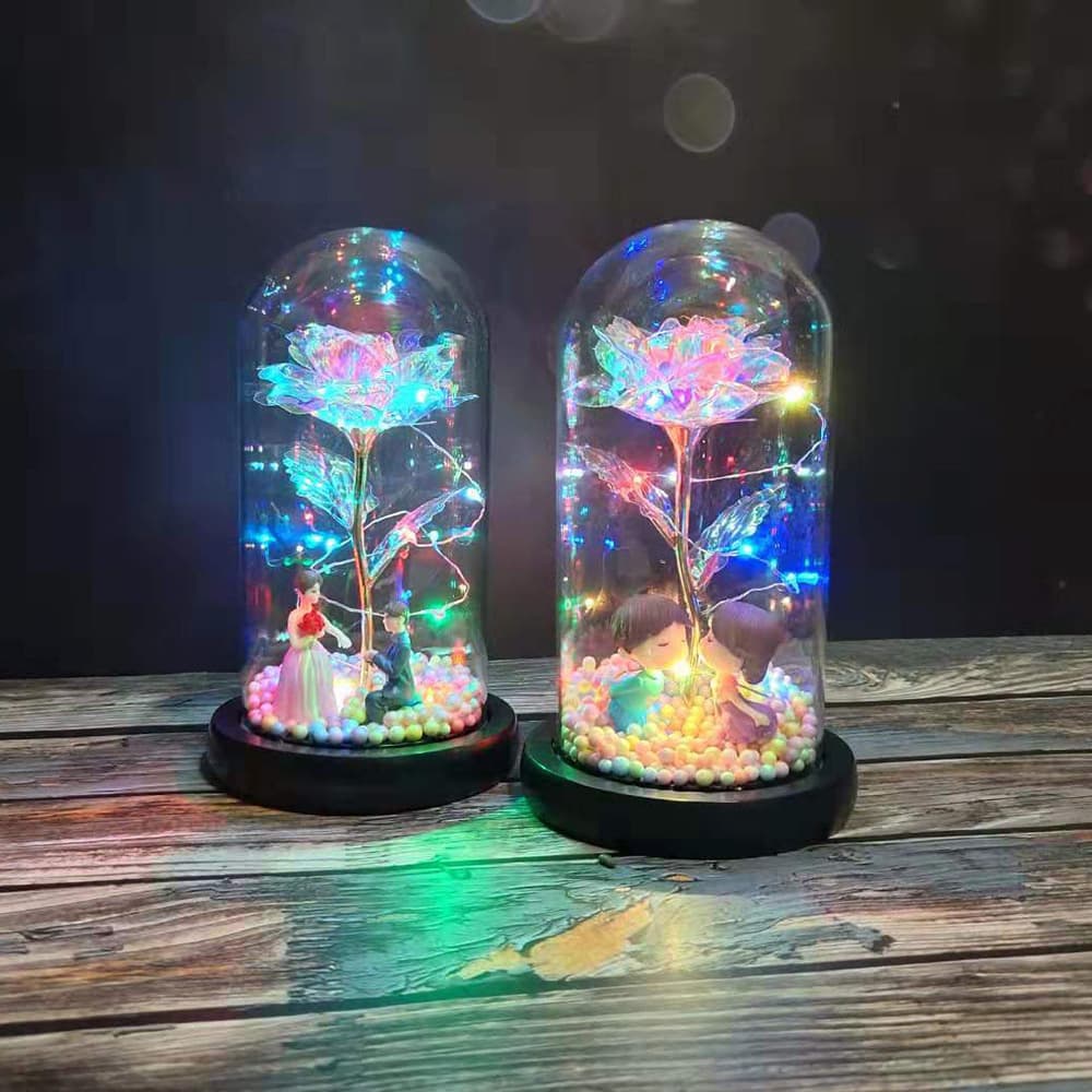 Rosa Eterna en Cristal - Decoración de Lujo